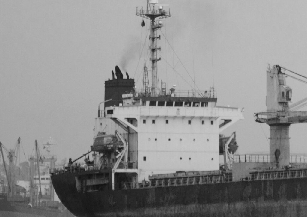 Cargo ship transporting cement and clinker for export
